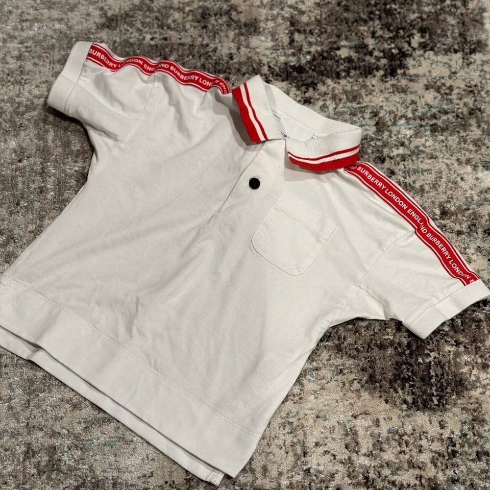 BURBERRY Boy's Shoulder Logo Polo -flawed